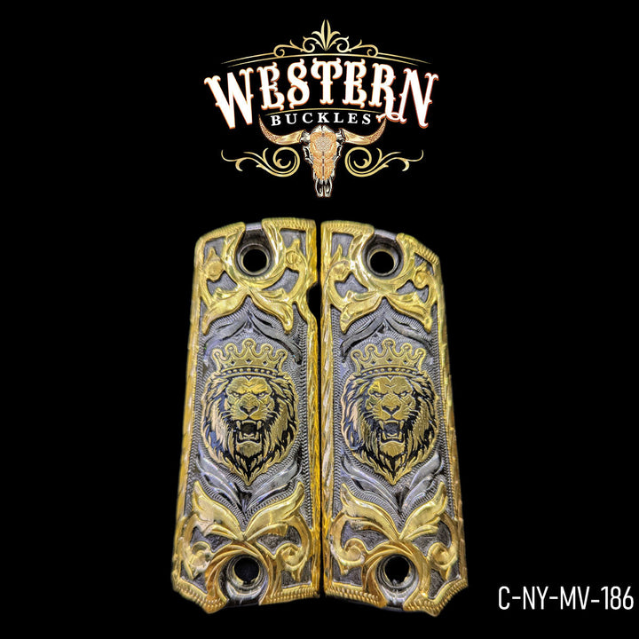 1911 Full Size Lion Black and Gold-The Western Buckles