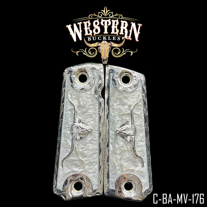 1911 Full Size White Resin and Silver-The Western Buckles