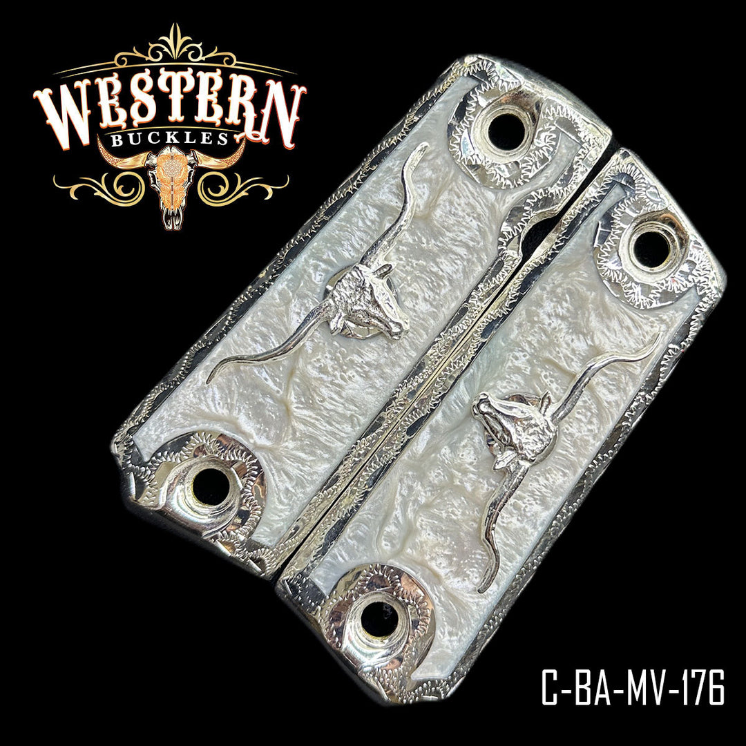 1911 Full Size White Resin and Silver-The Western Buckles