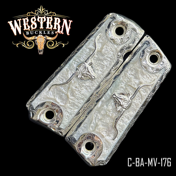 1911 Full Size White Resin and Silver-The Western Buckles