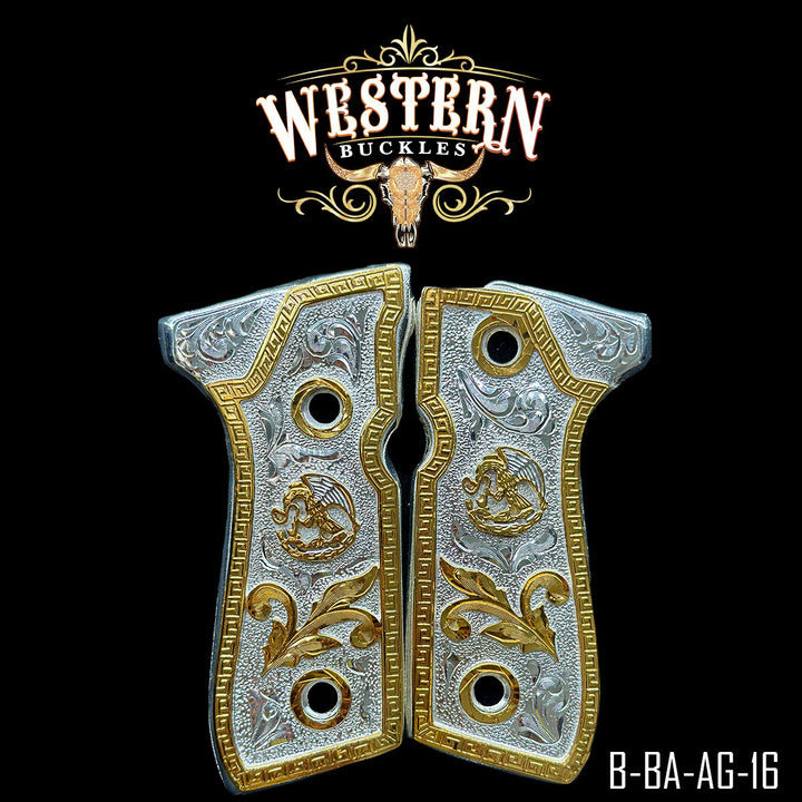 Beretta Eagle Cachas — Hand-Engraved | Handcrafted by Western Buckles | SKU B-BA-AG-16