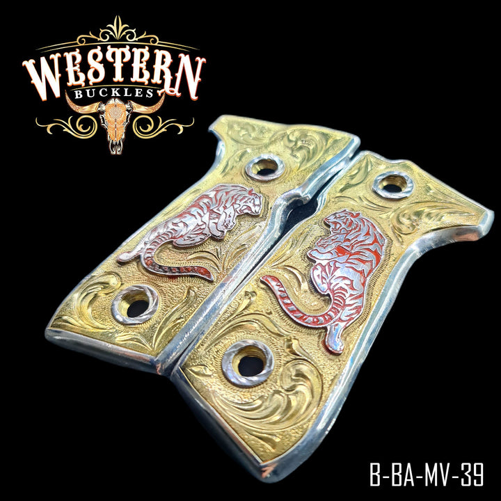 Beretta Gun Grips — Detail View | Western Buckles Handcrafted | SKU B-BA-MV-39