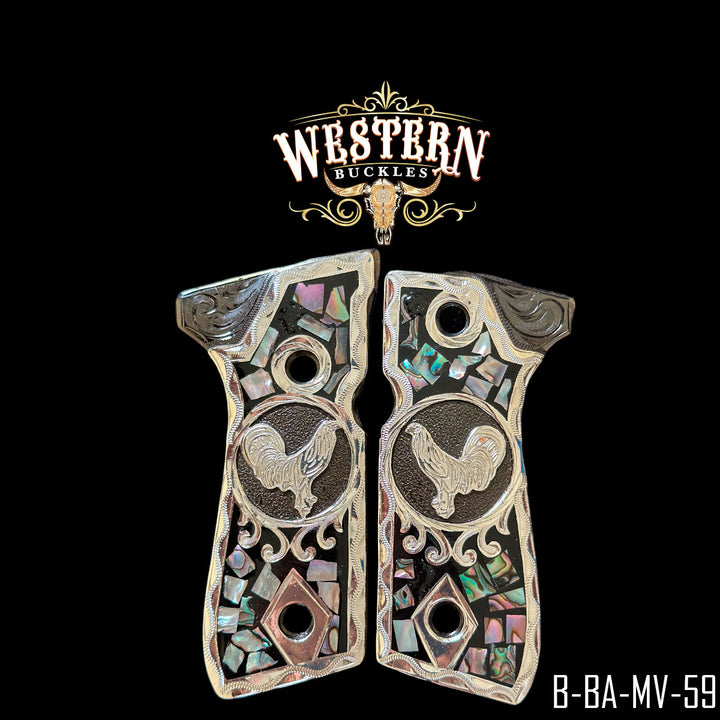 Beretta 92FS Rooster Cachas | Handcrafted by Western Buckles | SKU B-BA-MV-59