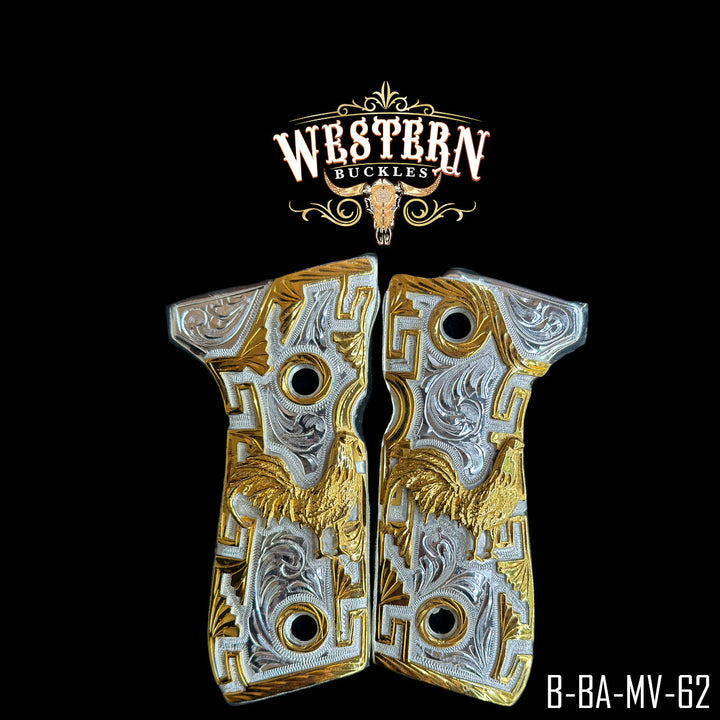 Beretta 92FS Rooster Cachas | Handcrafted by Western Buckles | SKU B-BA-MV-62