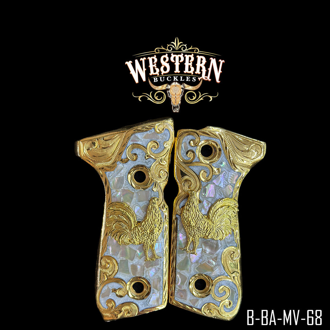 Beretta 92FS Rooster Cachas | Handcrafted by Western Buckles | SKU B-BA-MV-68