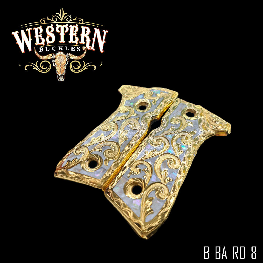 Gun Grips — Artisan Resin — Detail View | Western Buckles Handcrafted | SKU B-BA-RO-8