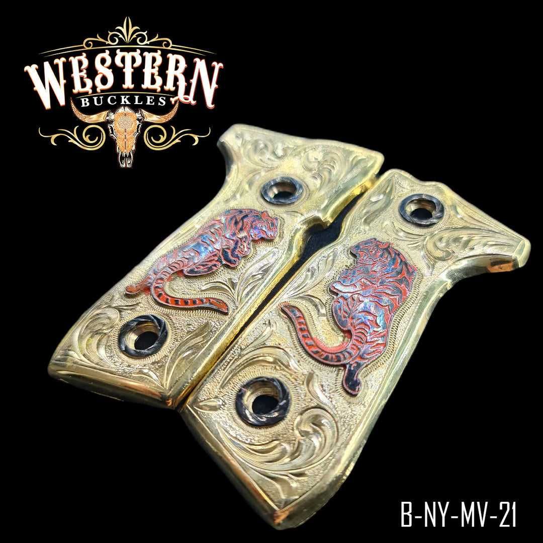 Beretta Gun Grips — Detail View | Western Buckles Handcrafted | SKU B-NY-MV-21