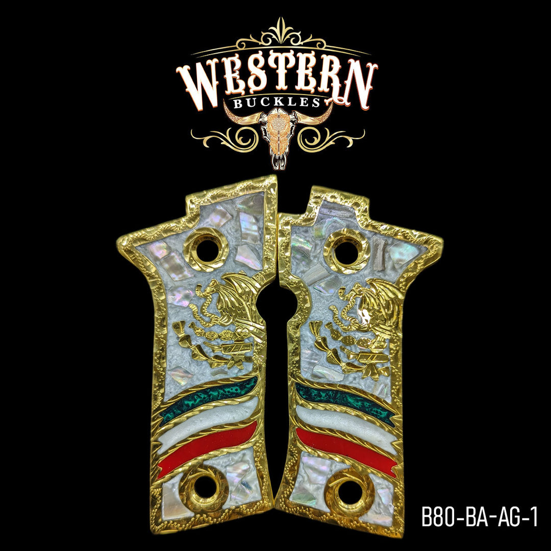 Beretta 80X Eagle Cachas — Artisan Resin | Handcrafted by Western Buckles | SKU B80-BA-AG-1