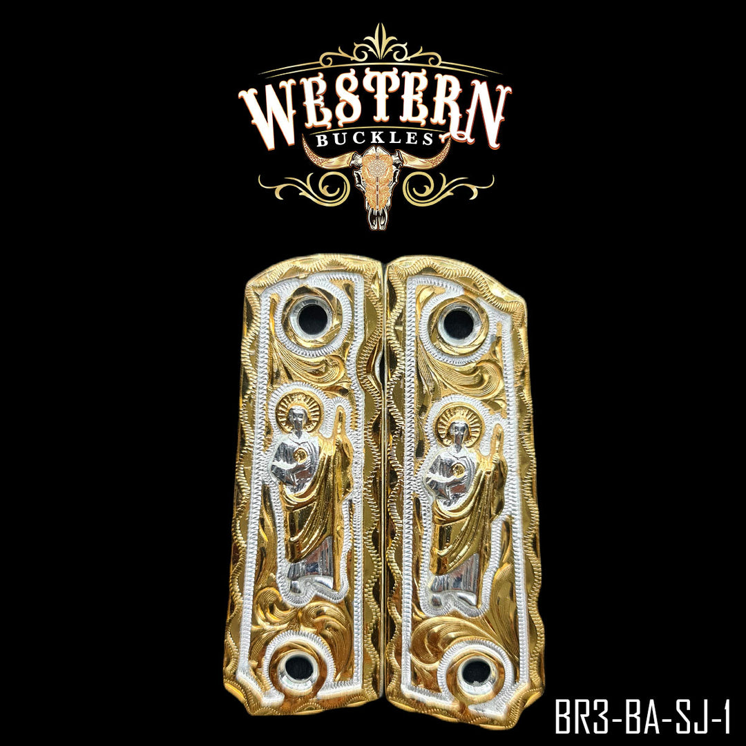1911 San Judas Gun Grips | Handcrafted by Western Buckles | SKU BR3-BA-SJ-1