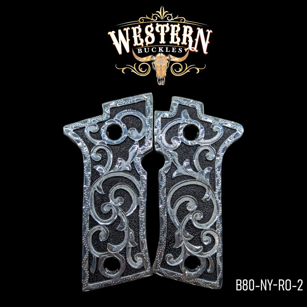 Beretta_80X_Rameado_Nickel_and_Silver_The Western Buckles