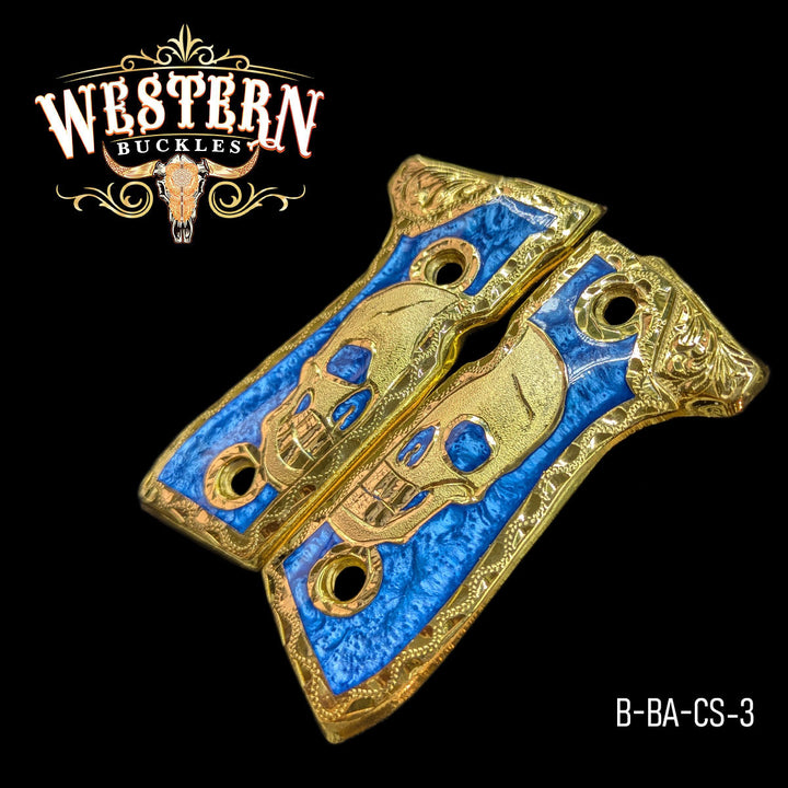 Beretta 92fs Blue Resin Skull-The Western Buckles