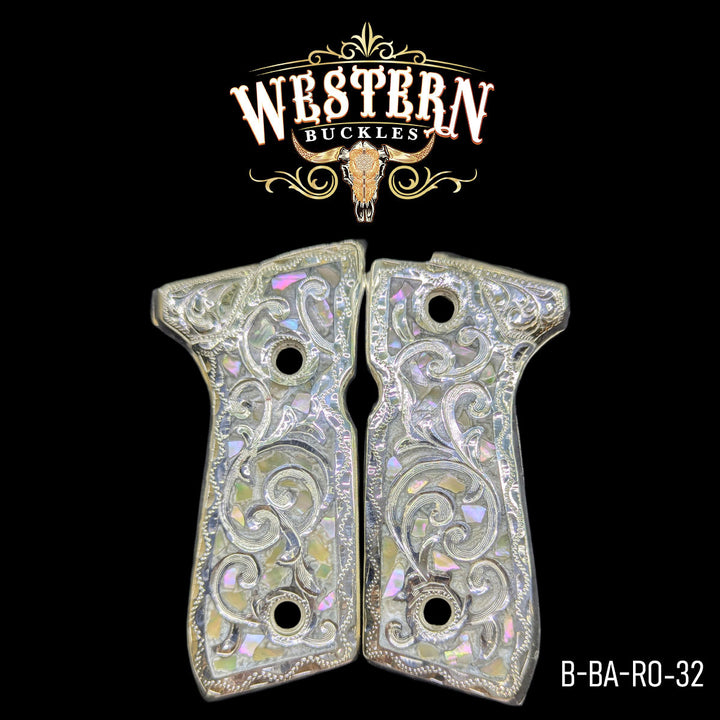 Beretta 92fs Engraving Silver-The Western Buckles