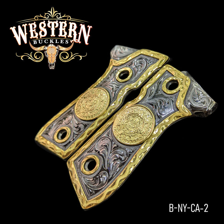 Beretta 92fs Grips Calendario Azteca Ramos-The Western Buckles