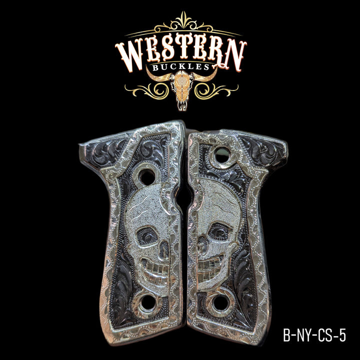 Beretta 92fs Skull Nickel and Silver-The Western Buckles