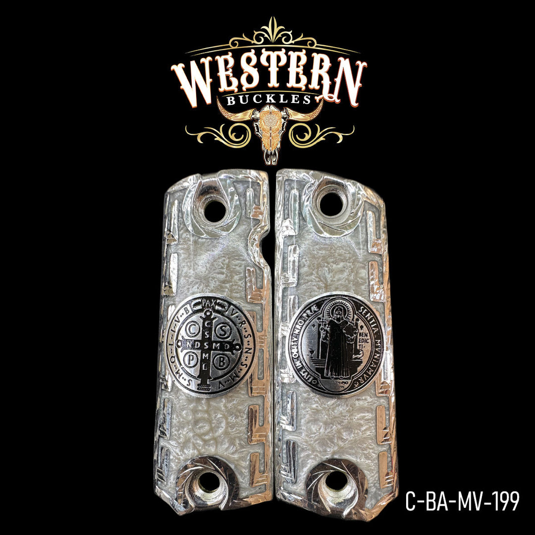 1911 Cachas — Artisan Resin | .925 Silver Plated | Handcrafted by Western Buckles | SKU C-BA-MV-199