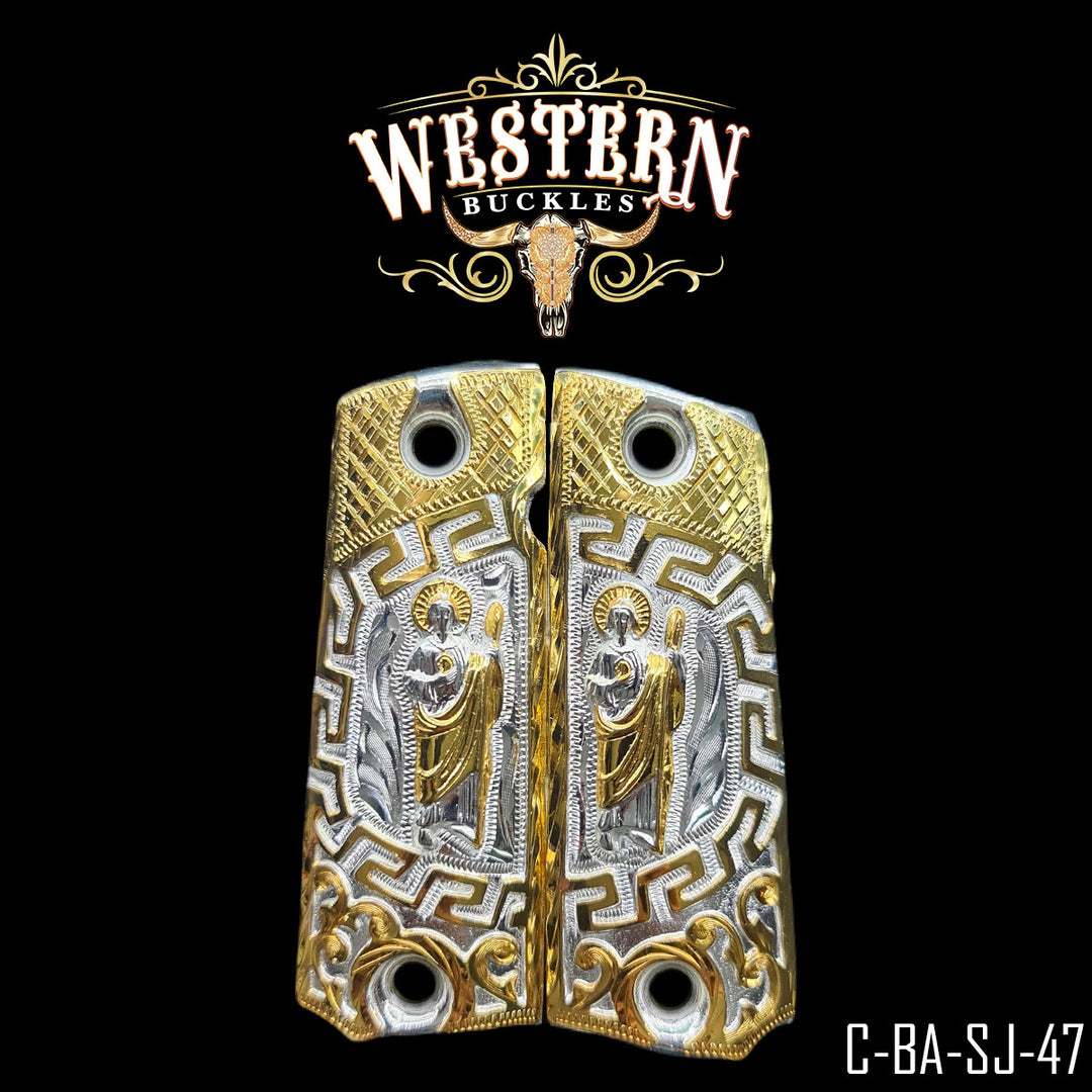 1911 San Judas Gun Grips | Handcrafted by Western Buckles | SKU C-BA-SJ-47