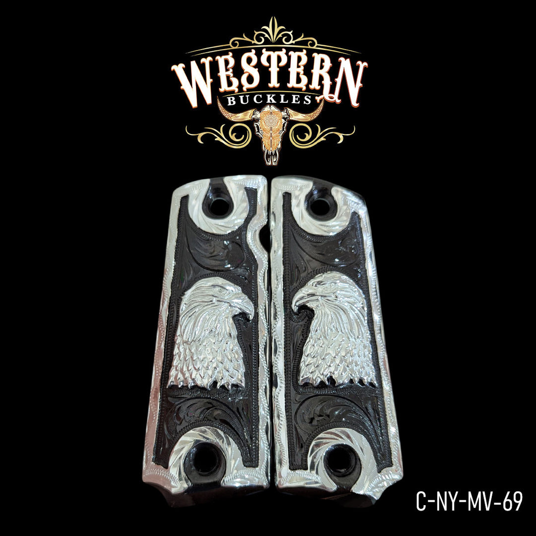 1911 Eagle Cachas — .925 Silver Plated & Nickel | Handcrafted by Western Buckles | SKU C-NY-MV-69