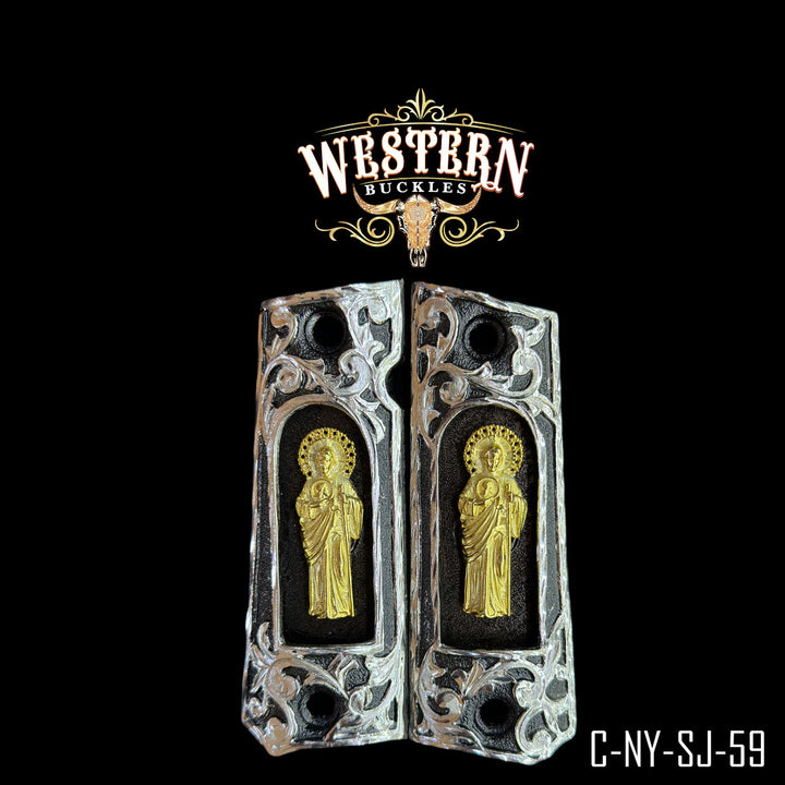1911 San Judas Gun Grips | Handcrafted by Western Buckles | SKU C-NY-SJ-59