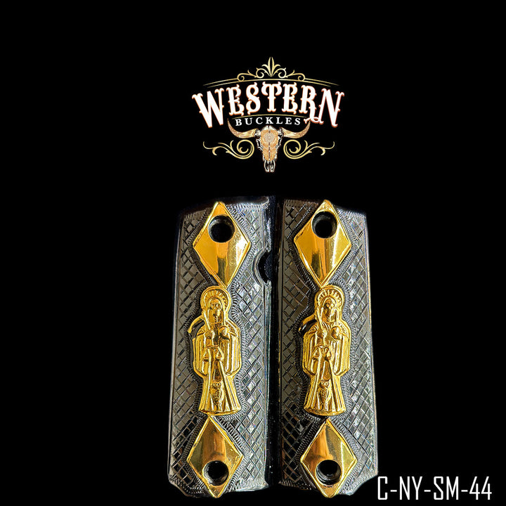 1911 Santa Muerte Gun Grips | Handcrafted by Western Buckles | SKU C-NY-SM-44