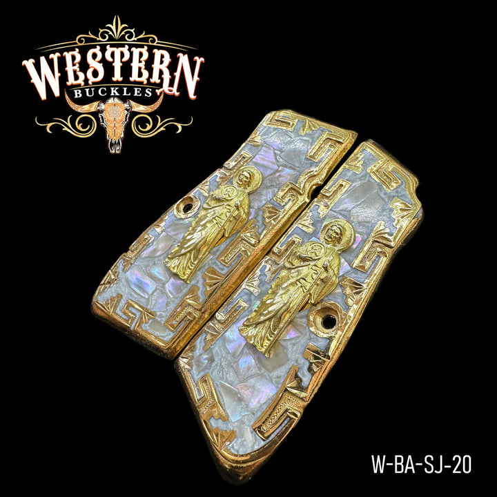 Cacha Browning San Judas Oro y Resina-The Western Buckles