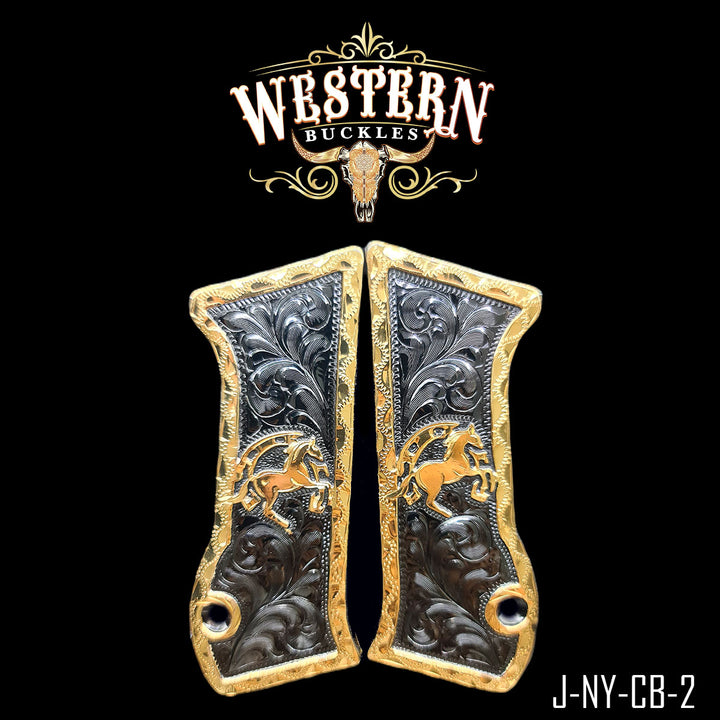 Horse Gun Grips — Hand-Engraved | Handcrafted by Western Buckles | SKU J-NY-CB-2