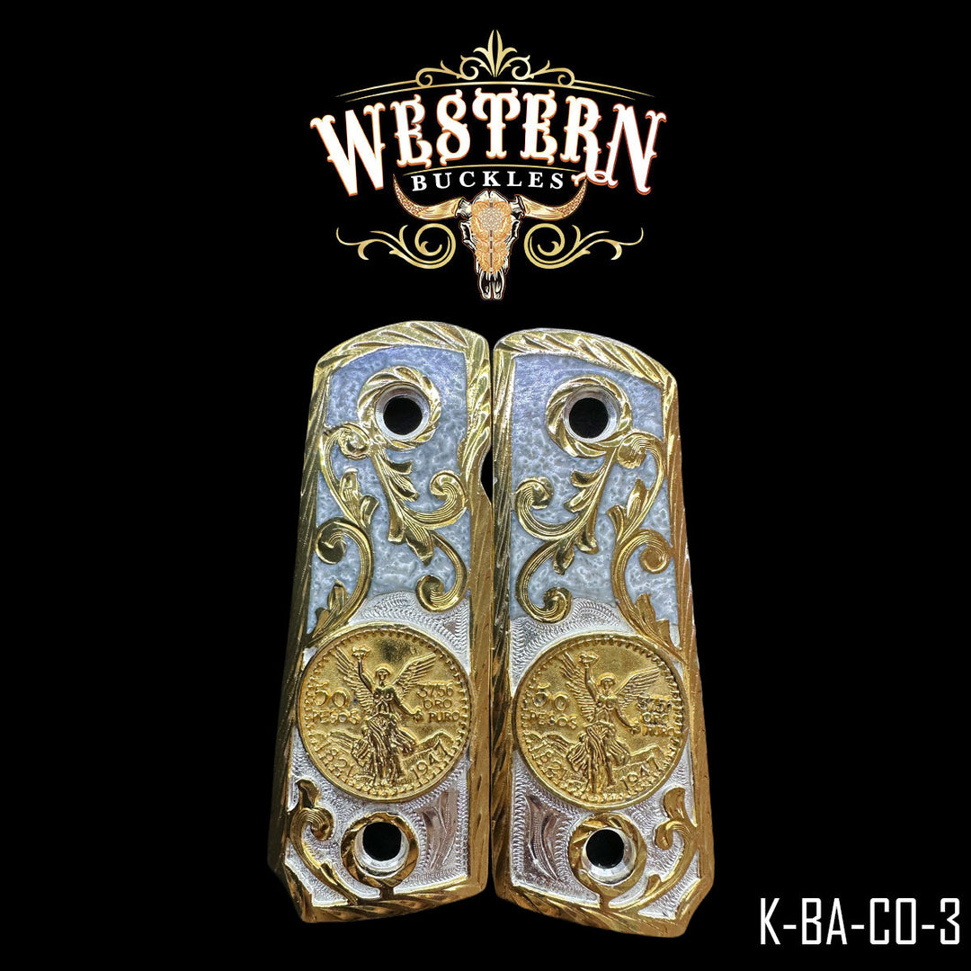 Colt 1911 Centenario Gun Grips — Artisan Resin | Handcrafted by Western Buckles | SKU K-BA-CO-3
