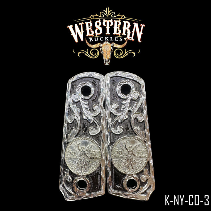 Colt 1911 Centenario Gun Grips — Hand-Engraved | Handcrafted by Western Buckles | SKU K-NY-CO-3