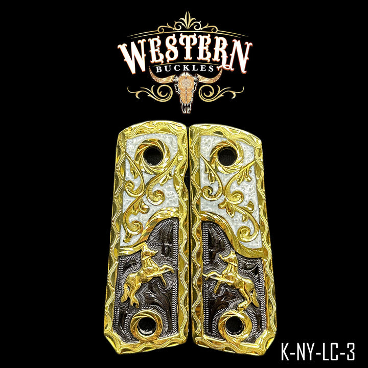 Colt 1911 Horse Cachas — Artisan Resin | Handcrafted by Western Buckles | SKU K-NY-LC-3