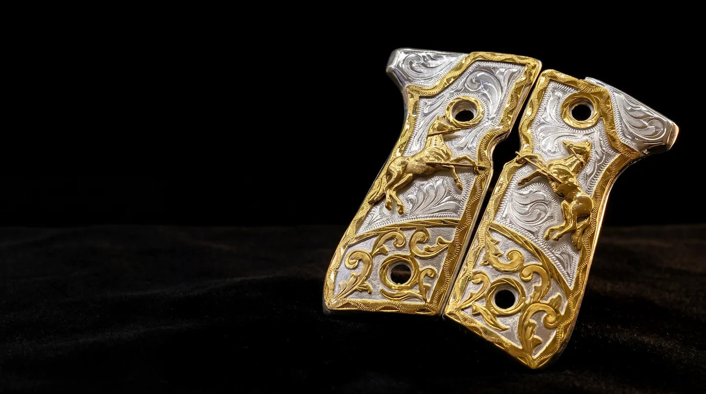 Luxury custom pistol grips handcrafted in metal and resin – Western Buckles premium collection